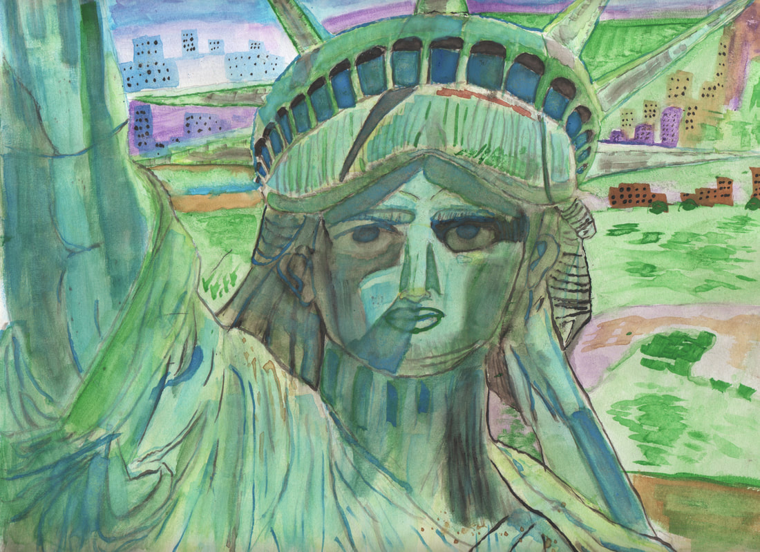 Statue of Liberty watercolor by Omar Aviles