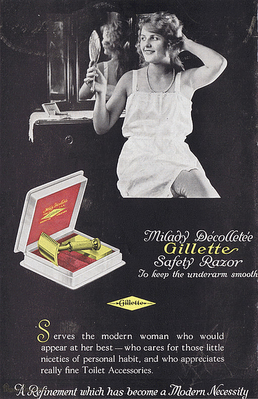 A vintage ad for the Milady Décolletée Gilette Safety Razor